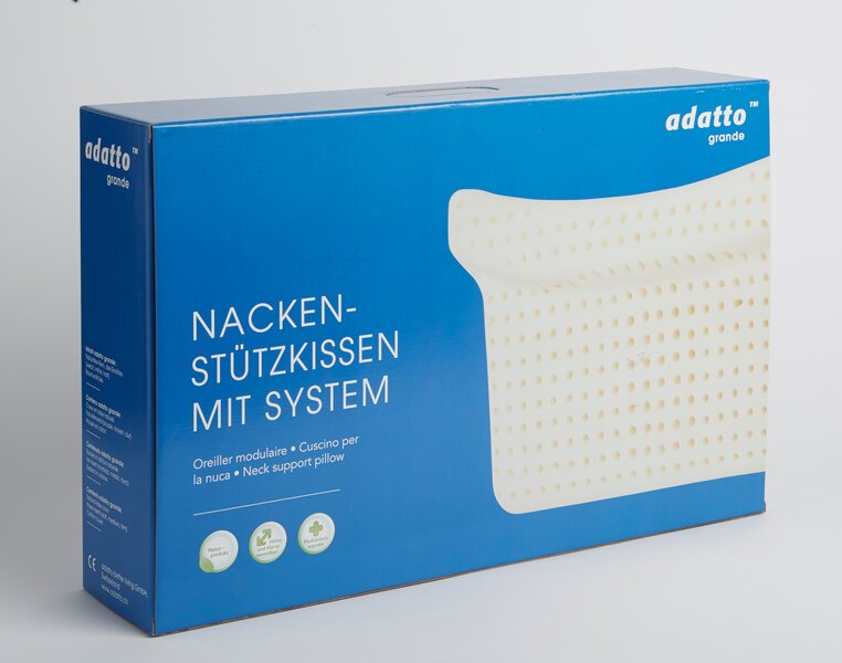 adatto Nackenstützkissensystem | © Buchmann Schreinerei AG Verpackung Nackenstützkissen | © Buchmann Schreinerei AG